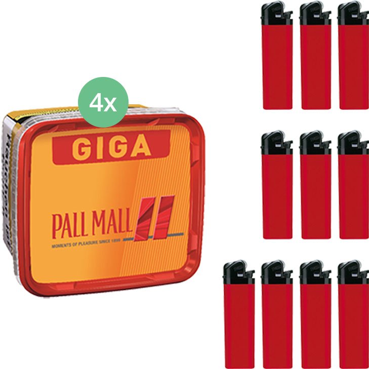 Pall Mall Allround Red 4 x 245g mit Feuerzeugen