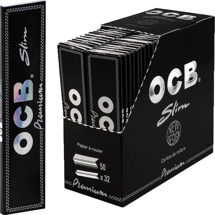 OCB Schwarz Premium Long Slim 50 x 32 Blatt