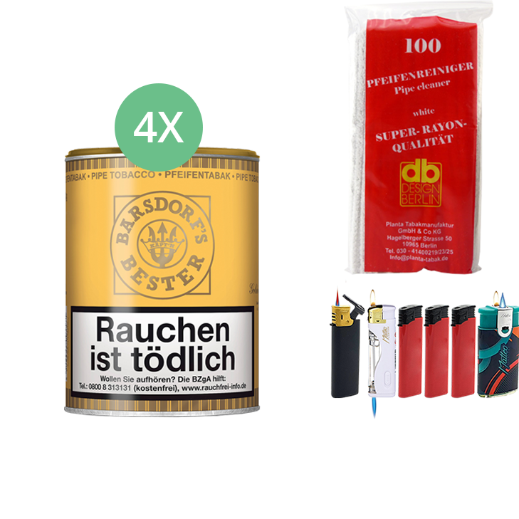 Barsdorf´s Bester Honey & Rum / Gold 4 x 160g mit Pfeifenreiniger 