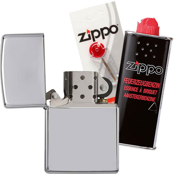 Benzinfeuerzeug im Zippo Set