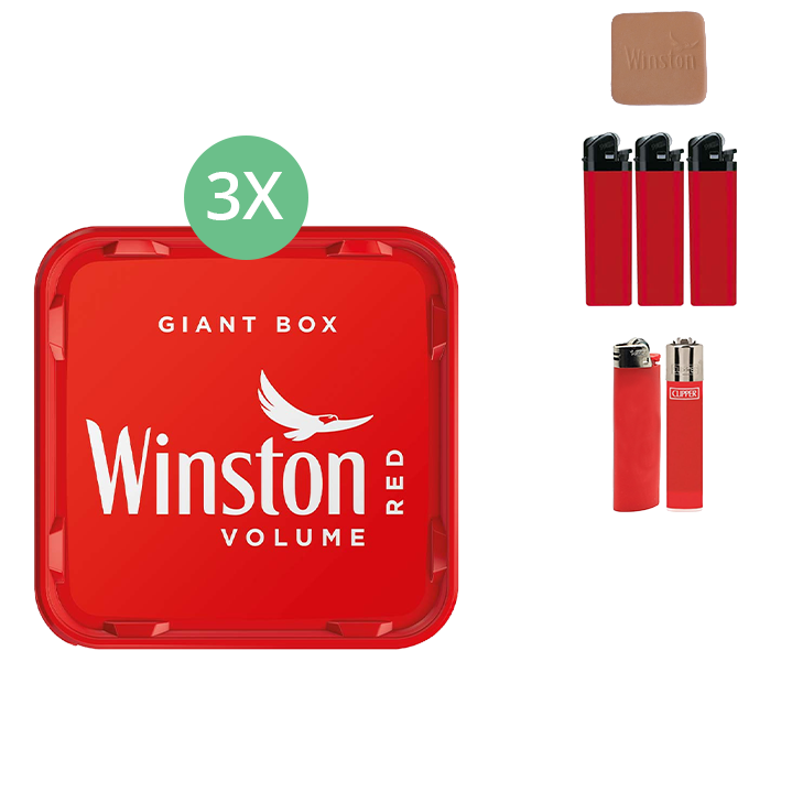 Winston Giant Box 3 x 230g mit Feuerzeugen