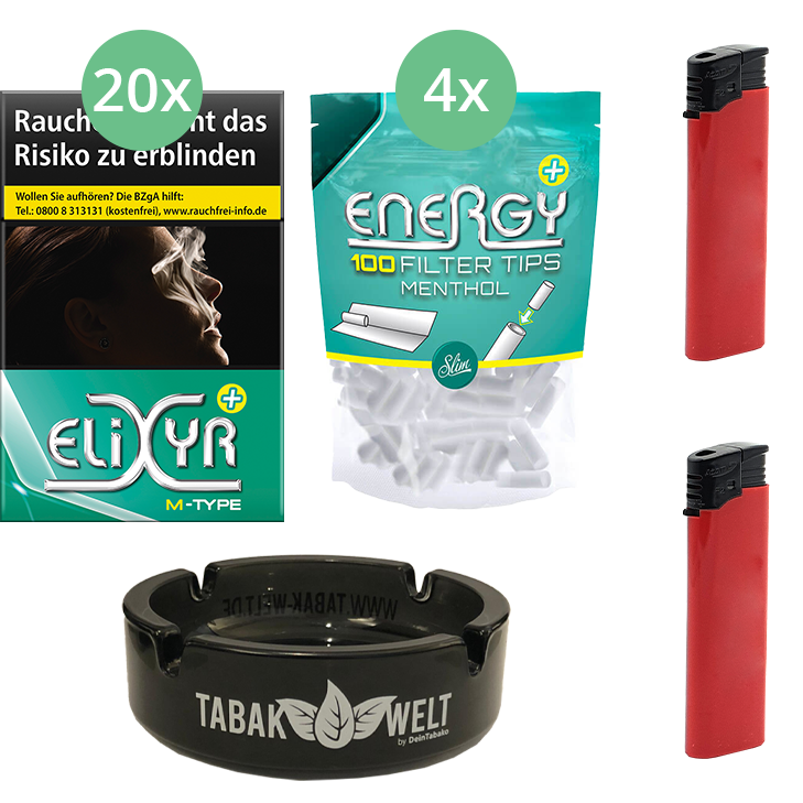 Elixyr Plus Zigaretten 20 x 20 + 400 Energy Menthol Filter Tips