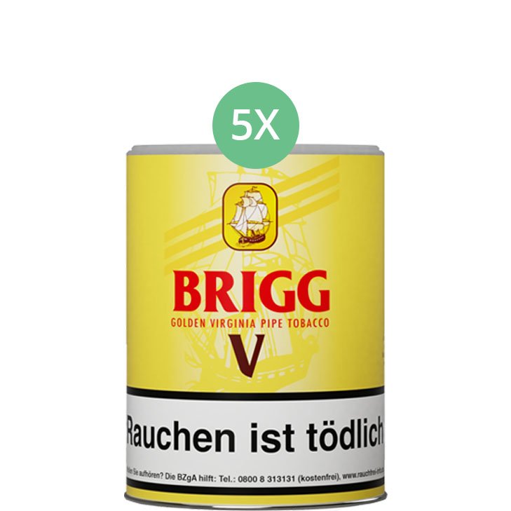 Brigg V (Vanilla) 5 x 155g Dose - Golden Virginia Pfeifentabak
