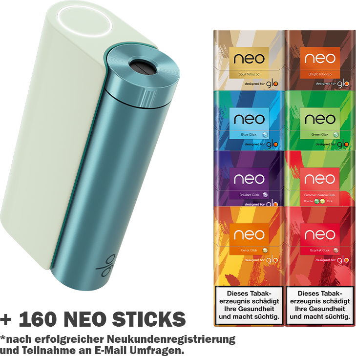 glo hyper x2 Mint/Bluegreen + gratis neo sticks
