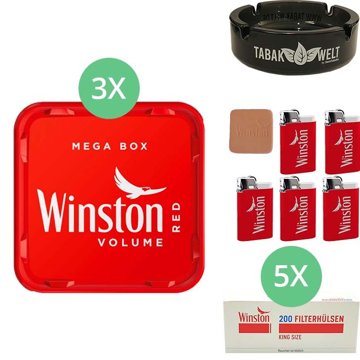 Winston Mega Box 3 x 125g mit 1000 King Size Hülsen