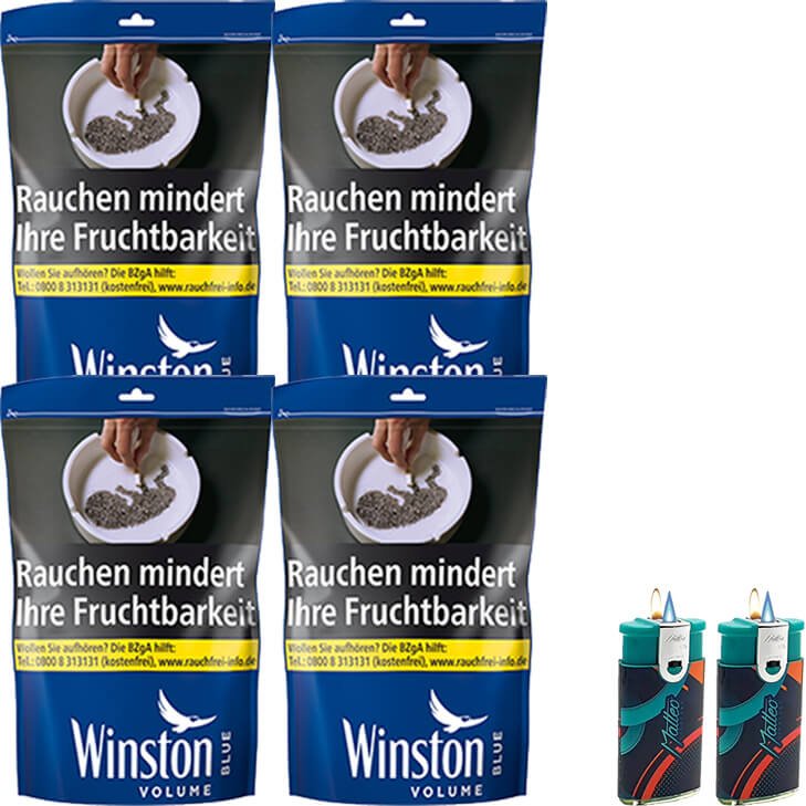 Winston Blue 4 x 125g mit Duo Feuerzeuge
