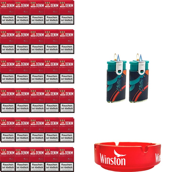 Denim Red Zigarillos mit Filter (6 Stangen) 60 x 17 Stück Uvm.