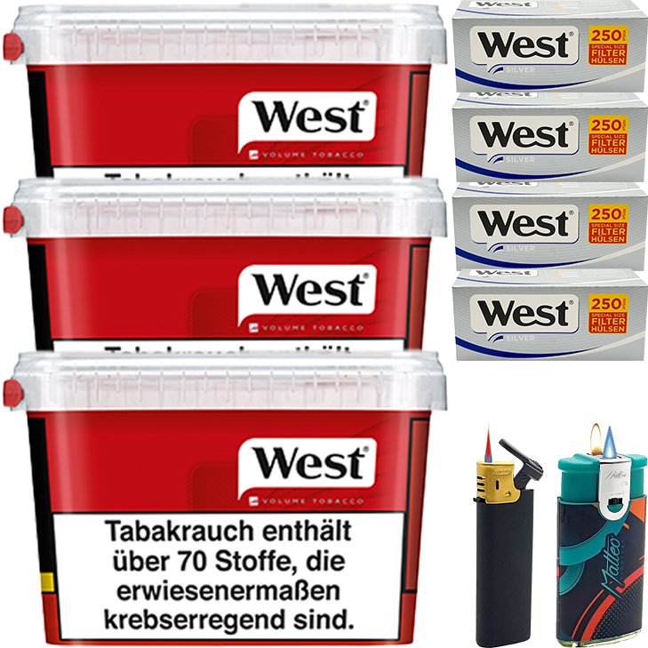 West Red 3 x 140g mit 1000 Silver Special Size Hülsen