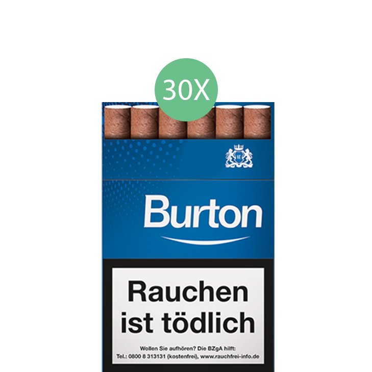 Burton Blue Zigarillos mit Filter (3 Stangen) 30 x 17 Stück