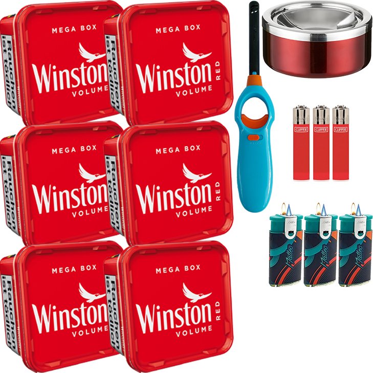 Winston Mega Box 6 x 140g mit Kippaschenbecher