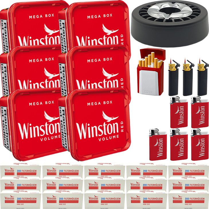 Winston Mega Box 6 x 140g mit 3000 King Size Hülsen