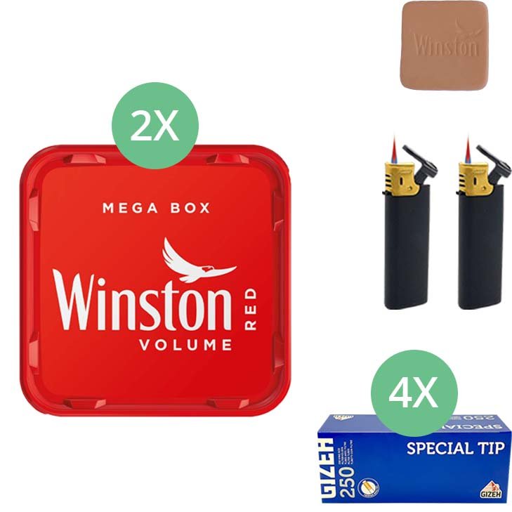 Winston Mega Box 2 x 125g mit 1000 King Size Hülsen