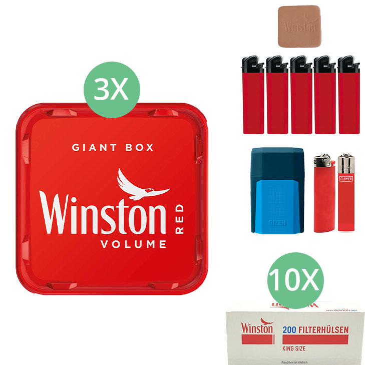 Winston Giant Box 3 x 245g mit 2000 King Size Hülsen