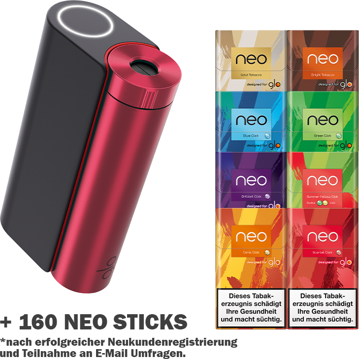 glo hyper x2 red/black + gratis neo sticks
