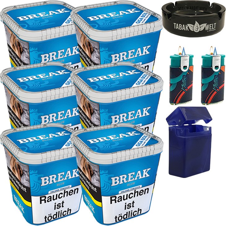 Break Blue 6 x 215g mit Glasaschenbecher