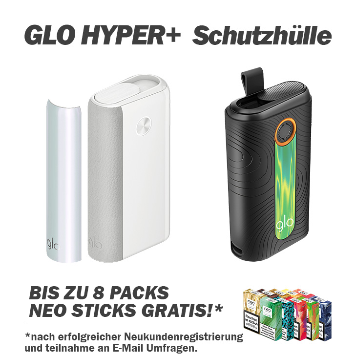glo hyper+ UNIQ Weiß Starter Kit + gratis neo sticks mit SLEEVE Solar