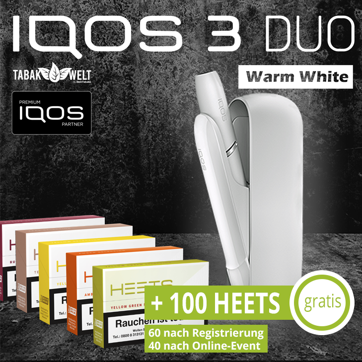 IQOS™ 3 DUO Starterkit Warm White + 100 Heets