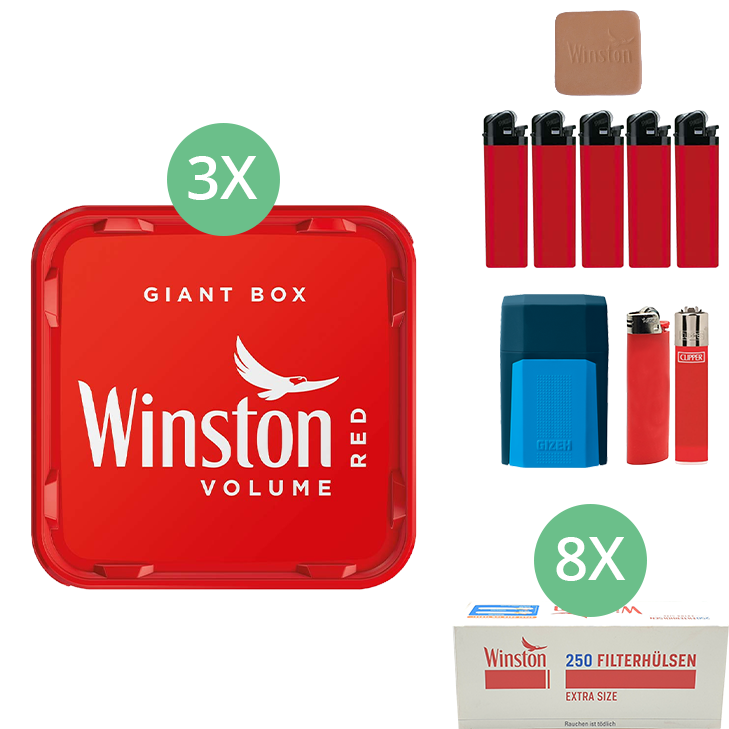 Winston Giant Box 3 x 230g mit 2000 Extra Size Filterhülsen