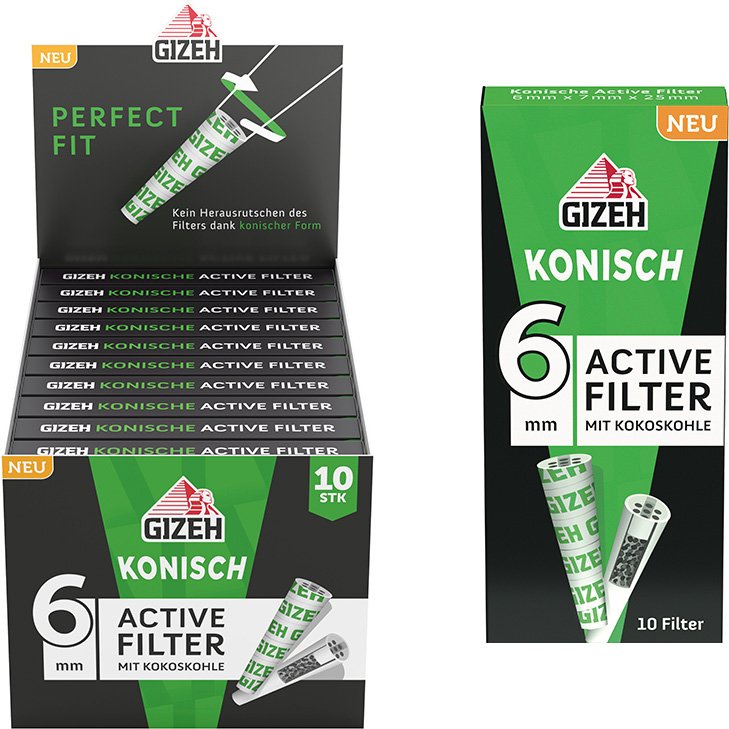 Gizeh Active Filter Konisch 6 mm 10 x 10 Stück