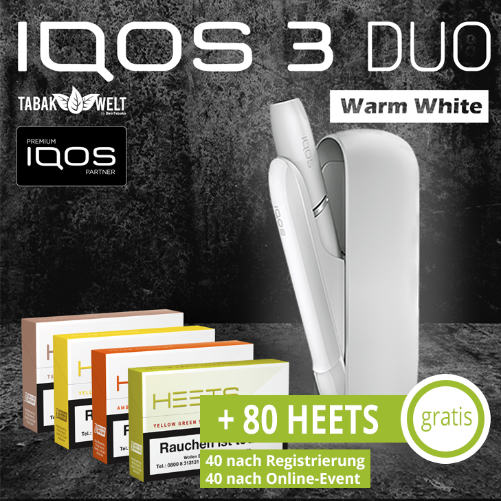 IQOS™ 3 DUO Starterkit Warm White + 80 Heets