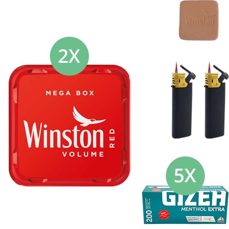 Winston Mega Box 2 x 140g mit 1000 Menthol Extra Hülsen