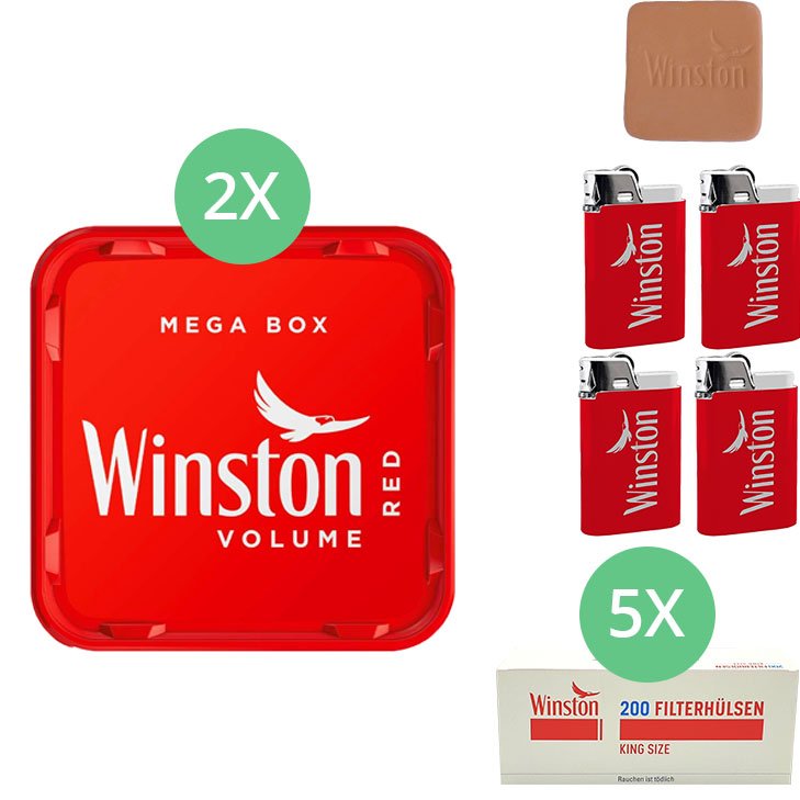 Winston Mega Box 2 x 125g mit 1000 King Size Hülsen