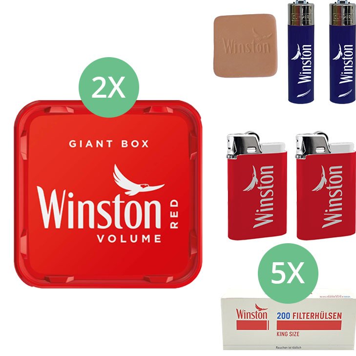 Winston Giant Box 2 x 245g mit 1000 King Size Hülsen