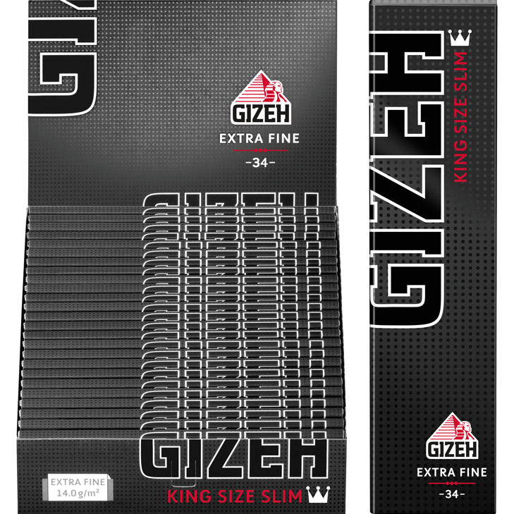 Gizeh Black King Size Slim 25 x 34 Blatt