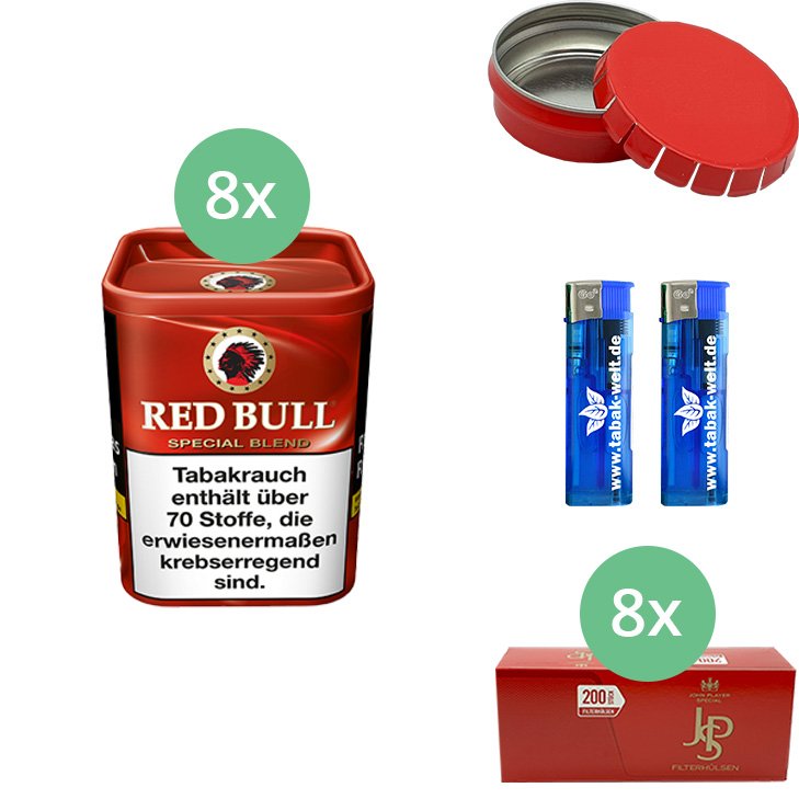 Red Bull Special Blend 8 x 120g mit 1600 King Size Hülsen