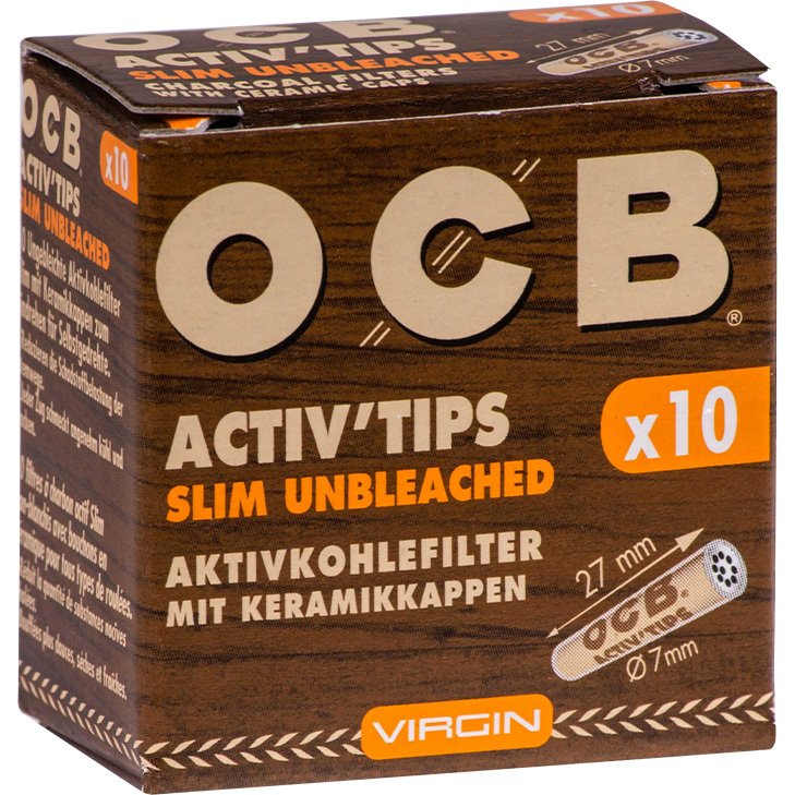 OCB Activ'Tips Slim Unbleached 7 mm 10 Stück 
